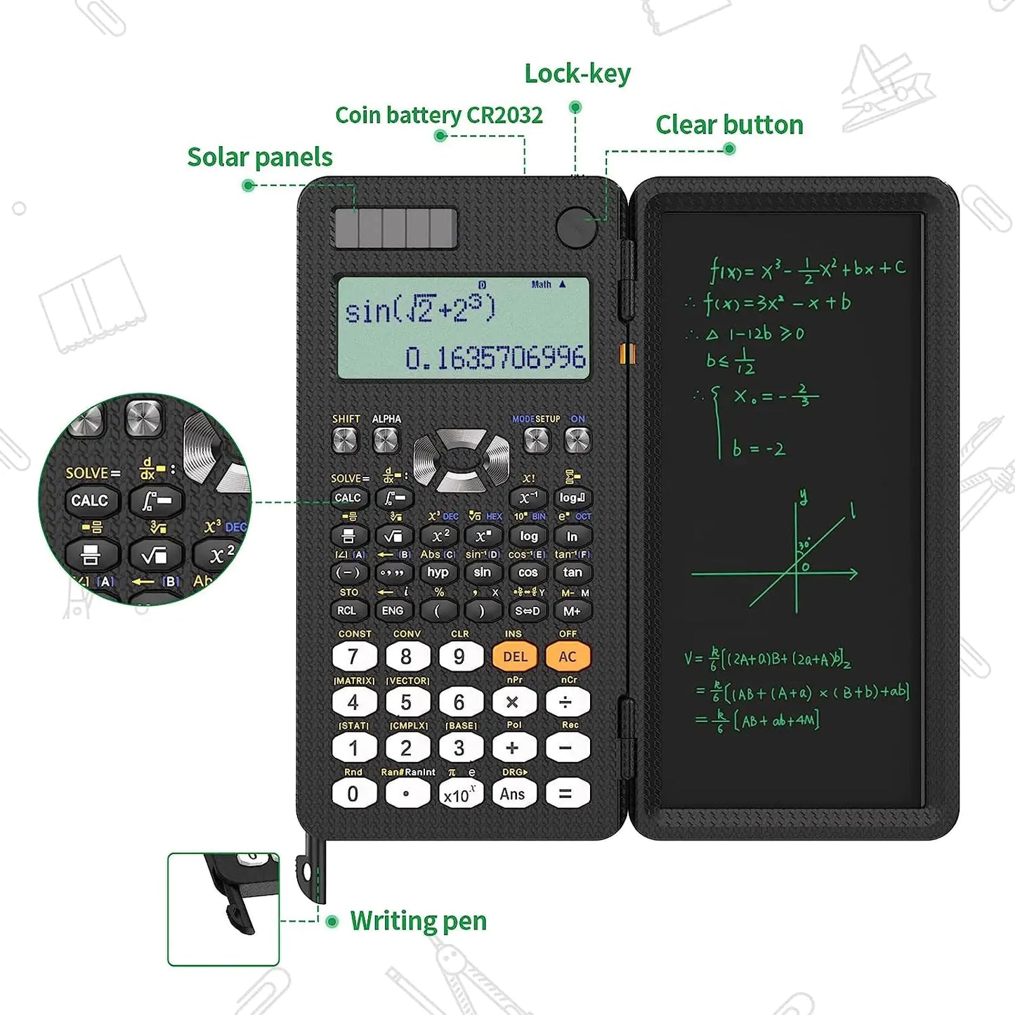 LCD scientific calculator